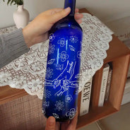 Gift For Grandma, Gift For Mother, Gift For Women, Happy - Hand In Hand, I Will Always Protect You - Personalized Blue Bottle Light
