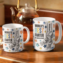 Gift For Father,Dad,Children - Hand Puch Best Farter I Mean Father - 3D Inflated Effect Printed Mug, Personalized White Edge-to-Edge Mug