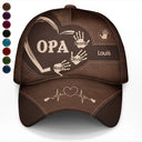 Gift For Yourself,Gift For Women,Gift For Men,Gift For Mother,Gift For Uncle,Gift For Aunt,Gift For Father,Gift For Grandma,Gift For Grandpa,Love,German - Handabdrücke Von Opa Papa Und Kindern - Personalisierte Klassische Kappe