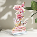 Gift For Mother, Gift For Grandma, Love - Handpicked Just For Mom Grandma 3D Crystal Effect Roses - Personalized Holographic Acrylic Plaque