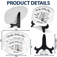 Gift For Father,Gift For Grandpa,Grilling,Non-Eng,Icon,Proud - Handpunch Dad's Grilling Plate - Personalized Plate