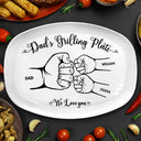 Gift For Father,Gift For Grandpa,Grilling,Non-Eng,Icon,Proud - Handpunch Dad's Grilling Plate - Personalized Plate