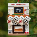 Love,Christmas,Gift For Bestie,Gifts For Colleagues - Hanging Socks Cozy Fireplace Family Friend Team - Personalized Embossed Ceramic Ornament