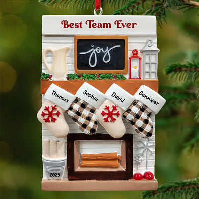 Fireplace Embossed Ceramic Ornament