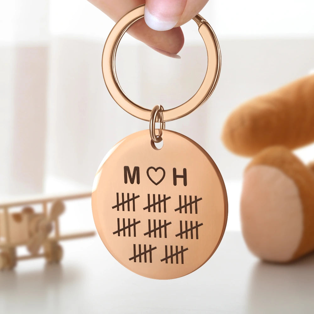 Wedding Anniversary, Gift For Couples, Gift For Husband, Gift For Wife, Happy - Happy 25th Anniversary, Silver Anniversary - Personalized Keyring