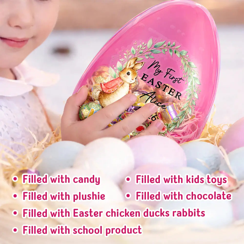 Easter,Gift For Kids,Gift For Grandkids,Grandma - Grandkids,Grandpa - Grandkids,Dad - Children,Mom - Children,Happy - Happy Easter Adorable Bunny - Personalized Fillable Egg