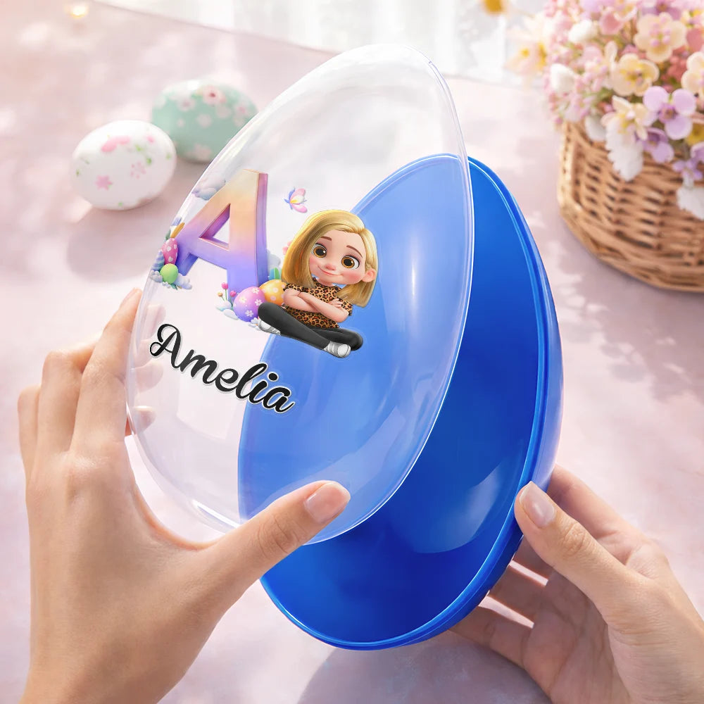 Easter, Happy, Gift For Kids, Parents - Happy Easter Alphabet Baby Kid - Personalized Fillable Egg 