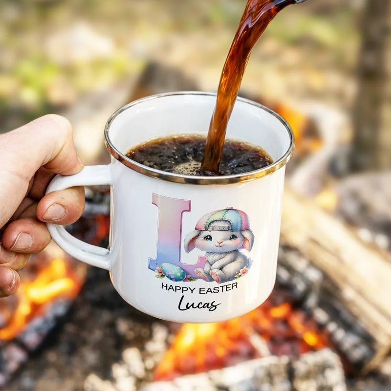 Easter,Happy,Gift For Kids,Parents - Happy Easter Bunny - Personalized Enamel Mug