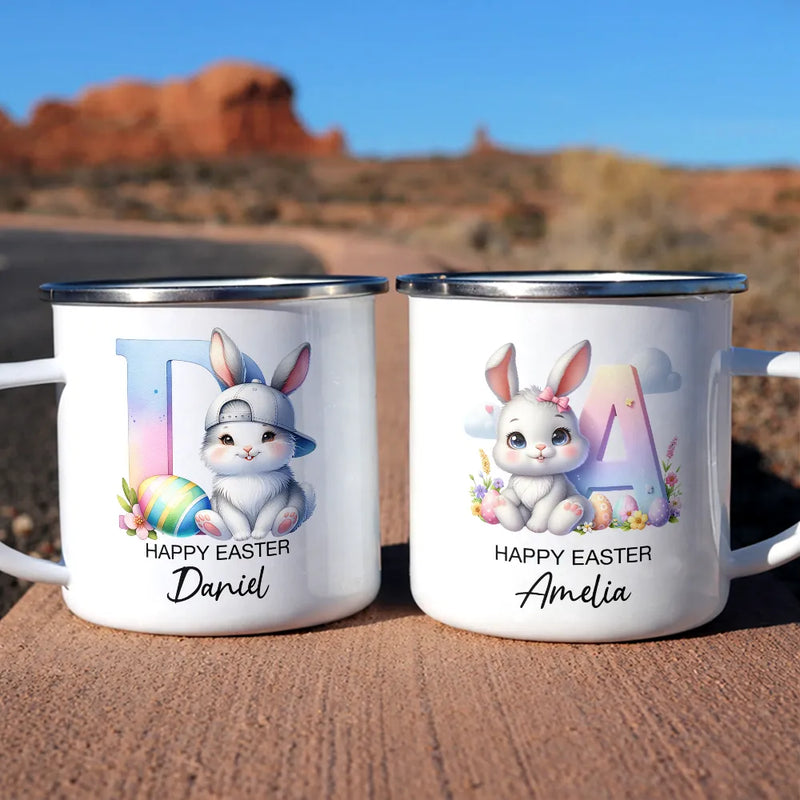 Easter,Happy,Gift For Kids,Parents - Happy Easter Bunny - Personalized Enamel Mug