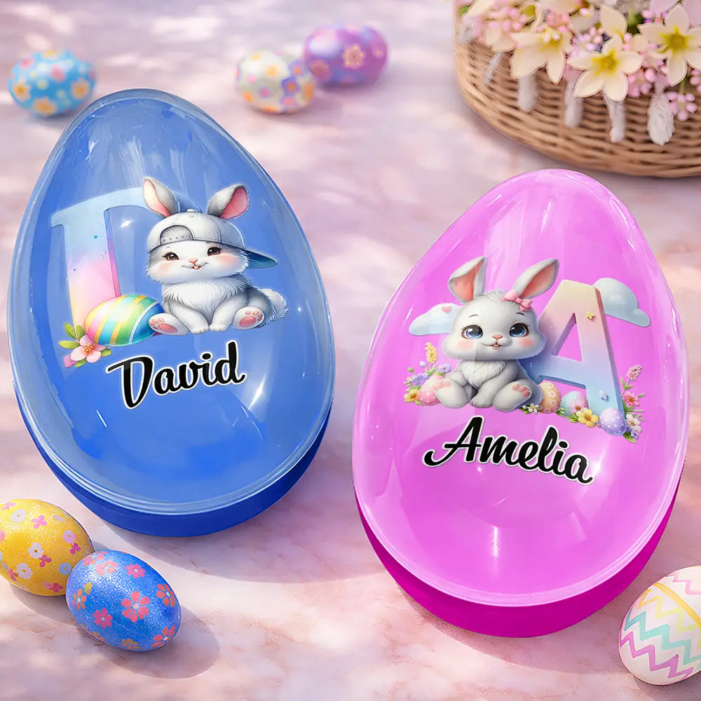 Easter,Happy,Gift For Kids,Parents - Happy Easter Bunny Chicken - Personalized Fillable Egg