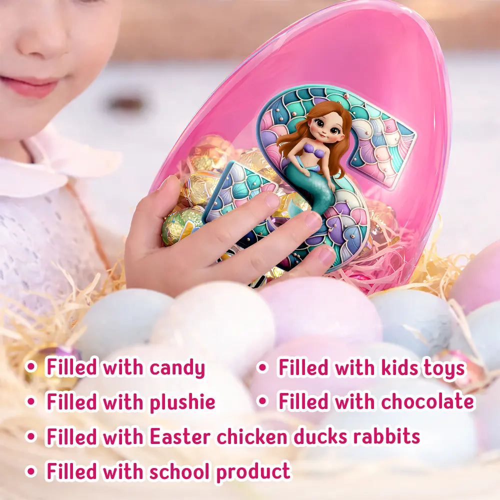 Easter,Happy,Gift For Kids,Parents - Happy Easter Truck Car Dinosaur Mermaid Alphabet - Personalized Fillable Egg