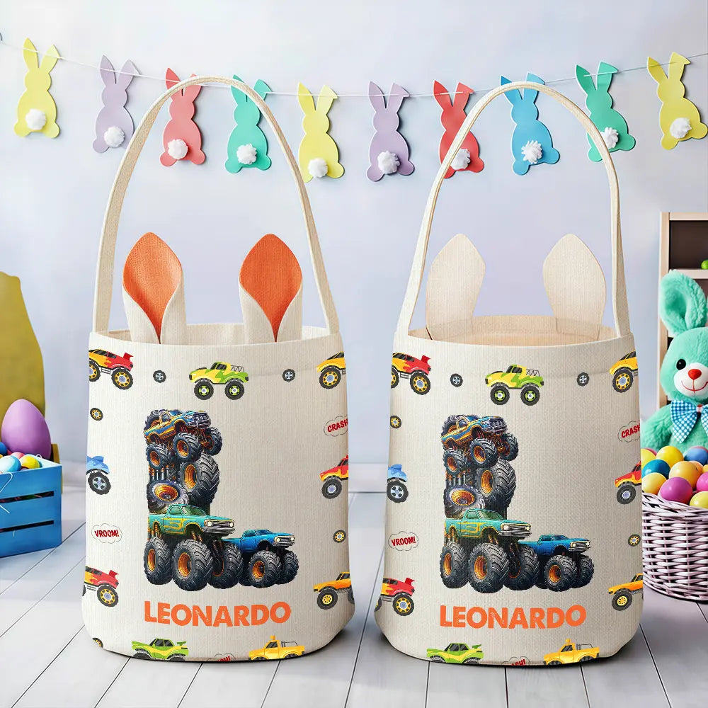 Gift For Kids,Grandma - Grandkids,Gift For Grandkids,Dad - Children,Mom - Children,Easter,Happy - Happy Easter Unicorn Alphabet - Personalized Bunny Ears Bucket Bag