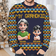 Gift For Couples,Family,Parents,Happy - Happy Family Parent With Kid 3D Effect - Personalized Unisex Ugly Sweater