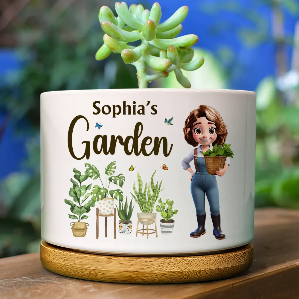 Happy Garden - Personalized Ceramic Plant Pot
