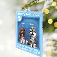 Pet Lovers,Pet Mom,Pet Dad,Dog Lovers,Dog Mom,Dog Dad,Cat Lovers,Cat Mom,Cat Dad,Happy - Happy Pawlidays Toy Box - Personalized Custom Shaped Acrylic Ornament