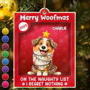 Pet Lovers,Pet Mom,Pet Dad,Dog Lovers,Dog Mom,Dog Dad,Cat Lovers,Cat Mom,Cat Dad,Happy - Happy Pawlidays Toy Box - Personalized Custom Shaped Acrylic Ornament