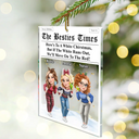 Funny, Gift For Bestie, Christmas - Here's To A White Christmas - Personalized Custom Shaped Acrylic Ornament