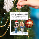 Funny, Gift For Bestie, Christmas - Here's To A White Christmas - Personalized Custom Shaped Acrylic Ornament