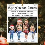 Funny, Gift For Bestie, Christmas - Here's To A White Christmas - Personalized Custom Shaped Acrylic Ornament