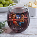Gift For Bestie,Gifts For Colleagues,Gift For Sisters,Funny,Gift For Sibling - Here's To Another Year Of Bonding Over Alcohol - Personalized Stemless Wine Glass