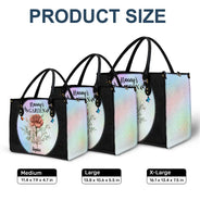 Gift For Grandma,Gift For Mother,Love - Holography Grandma's Garden Birth Flower - Personalized Leather Bag