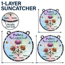 Holography Grandma's Garden Birth Flower - Personalized Window Hanging Suncatcher Ornament