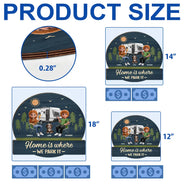Summer,Outdoor Decor,Camping,Family,Playful,Vector - Home Is Where We Park It - Personalized Custom Shaped Wood Sign