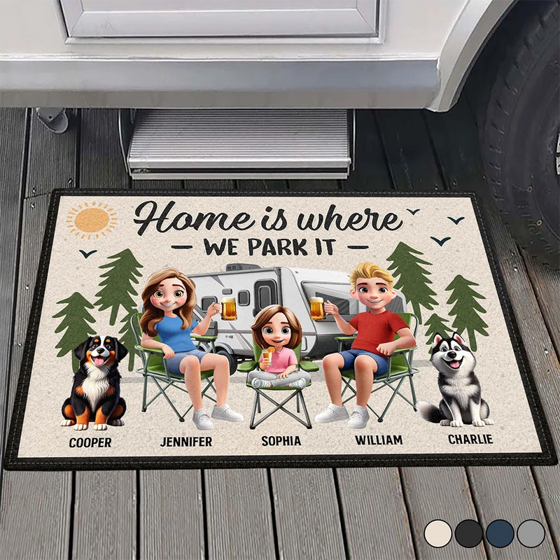 Home Is Where We Park It - Personalized Doormat
