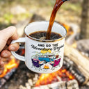 Camping,Campsite,Happy,Gift For Couples,Gift For Husband,Gift For Wife,Gift For Boyfriend,Gift For Girlfriend - Home Is Where We Park It - Personalized Enamel Mug