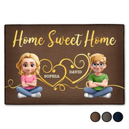 Love, Gift For Couples, Married, Gift For Husband, Gift For Wife, Parents, Family - Home Sweet Home Couple - Personalized Doormat