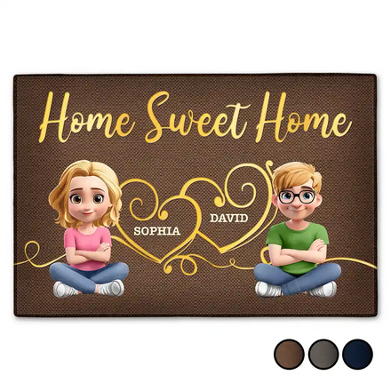 Home Sweet Home Couple - Personalized Doormat
