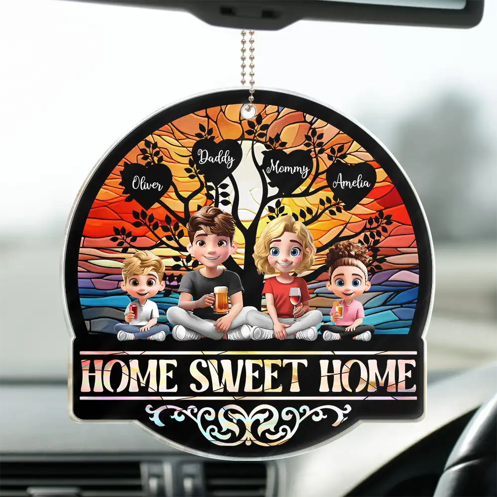 Home Sweet Home Family - Personalized Acrylic Car Hanger