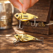 Fishing,Gift For Grandpa,Humorous,Icon - Hooked On Being Grandpa - Personalized Metal Fish Lure Set
