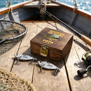 Fishing,Gift For Grandpa,Humorous,Icon - Hooked On Being Grandpa - Personalized Metal Fish Lure Set