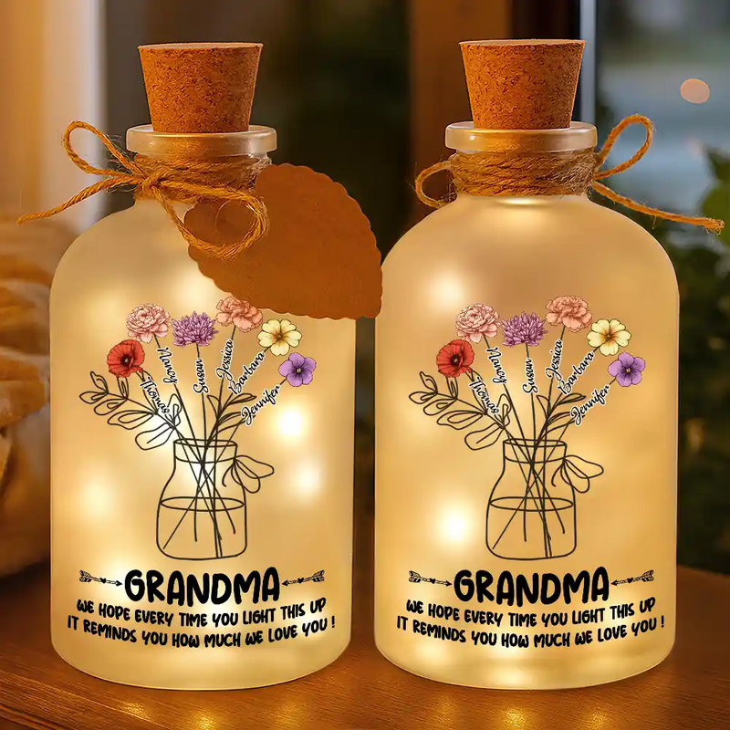 Gift For Mother, Gift For Grandma, Love - Hope Everytime You Light This Up Mom - Personalized Short Bottle Light