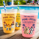Humorous, Family, Summer, Poolside, Outdoor Decor, Vector - Hope You Brought Dog Treats - Personalized Frosted Cups