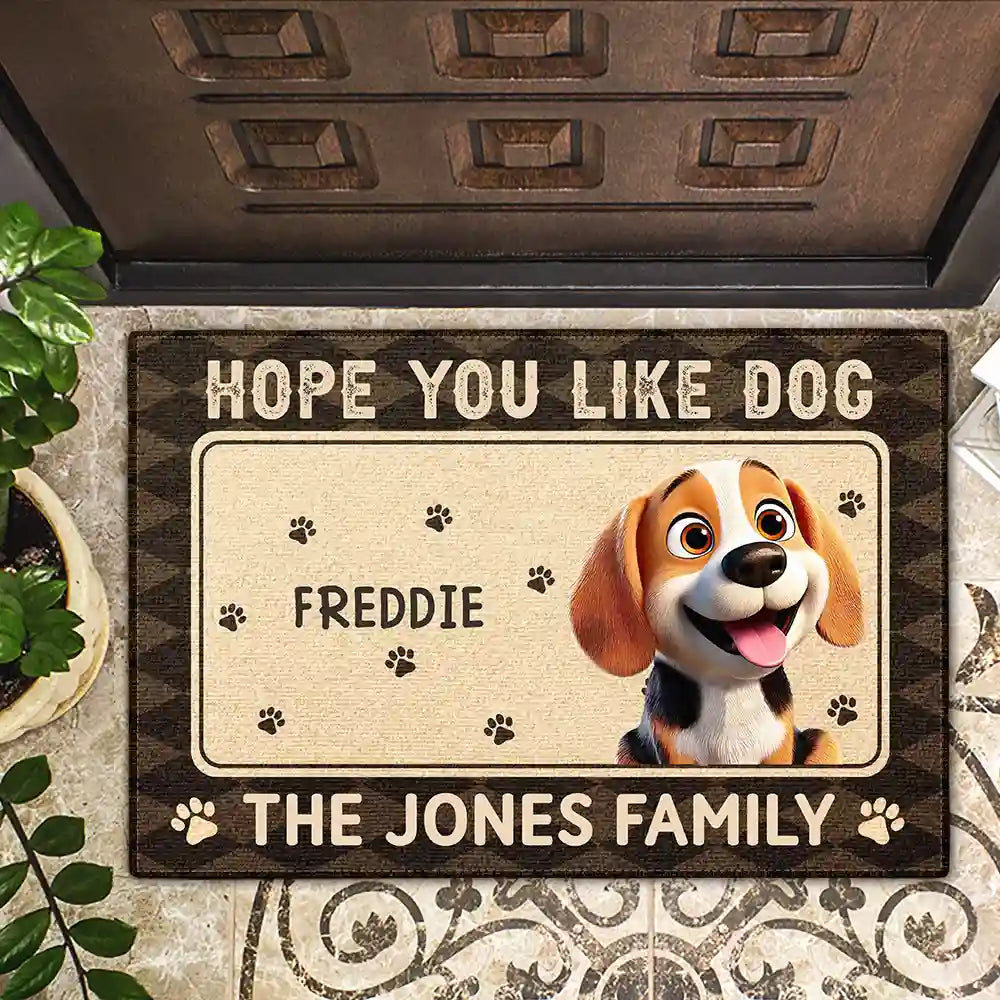 Pet Lovers,Pet Mom,Pet Dad,Dog Lovers,Dog Mom,Dog Dad,Cat Lovers,Cat Mom,Cat Dad,Family,Happy - Hope You You Like Pets 3D Effect - Personalized Doormat
