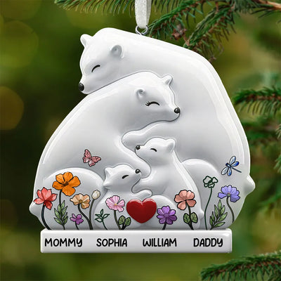 Polar Bear Embossed Ceramic Ornament