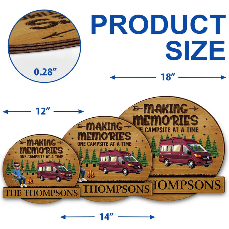 Camping,Campsite,Couple's Hobby,Happy,Gift For Couples,Gift For Husband,Gift For Wife - Husband & Wife Camping Partners For Life Couple - Personalized Custom Shaped Wood Sign
