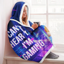 Gift For Yourself,Gift For Men,Gift For Women,Funny - I Am Gaming Do Not Disturb 3D Effect Gamer - Personalized Wearable Hooded Blanket