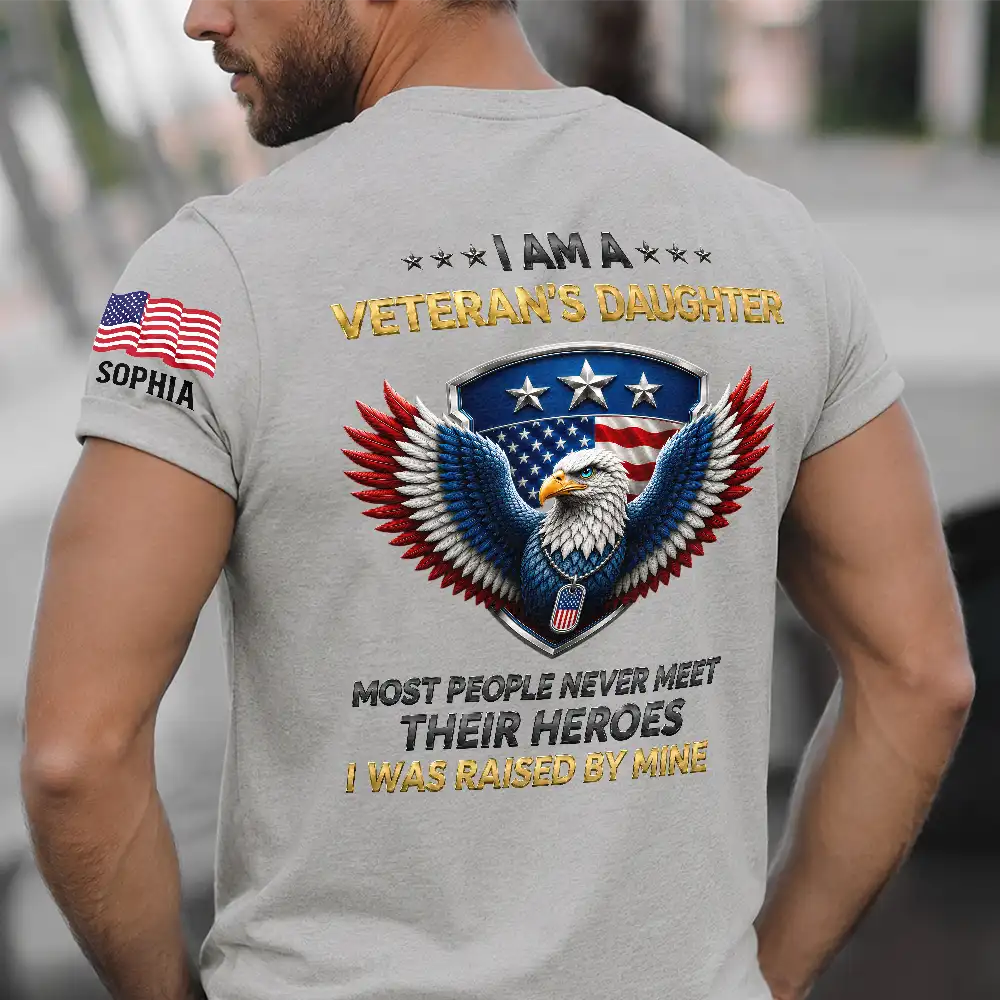 Veteran,Gift For Son,Gift For Men,America 250th,Independence Day,Gift For Yourself,Happy,Proud - I Am A Veteran’s Son Daughter - Personalized T Shirt