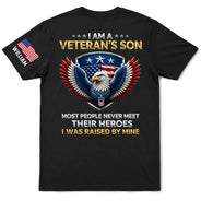Veteran,Gift For Son,Gift For Men,America 250th,Independence Day,Gift For Yourself,Happy,Proud - I Am A Veteran’s Son Daughter - Personalized T Shirt