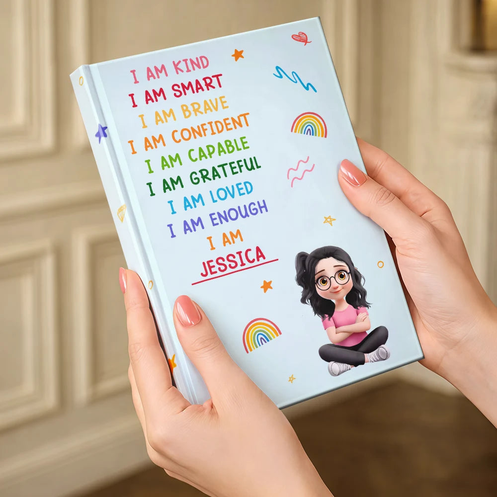 Gift For Yourself, Gift For Women, Gift For Men, Happy, Gift For Daughter, Gift For Bestie - I Am Affirmations - Personalized Hardcover Journal