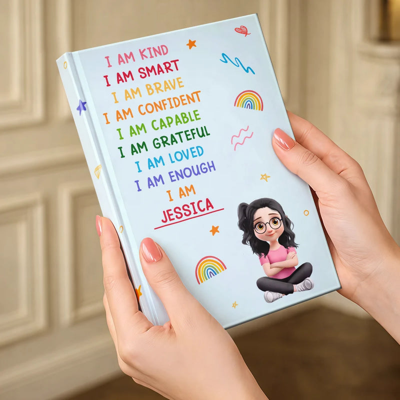 Gift For Yourself, Gift For Women, Gift For Men, Happy, Gift For Daughter, Gift For Bestie - I Am Affirmations - Personalized Hardcover Journal