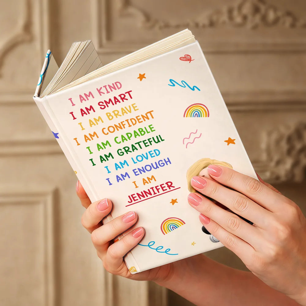 Gift For Yourself, Gift For Women, Gift For Men, Happy, Gift For Daughter, Gift For Bestie - I Am Affirmations - Personalized Hardcover Journal