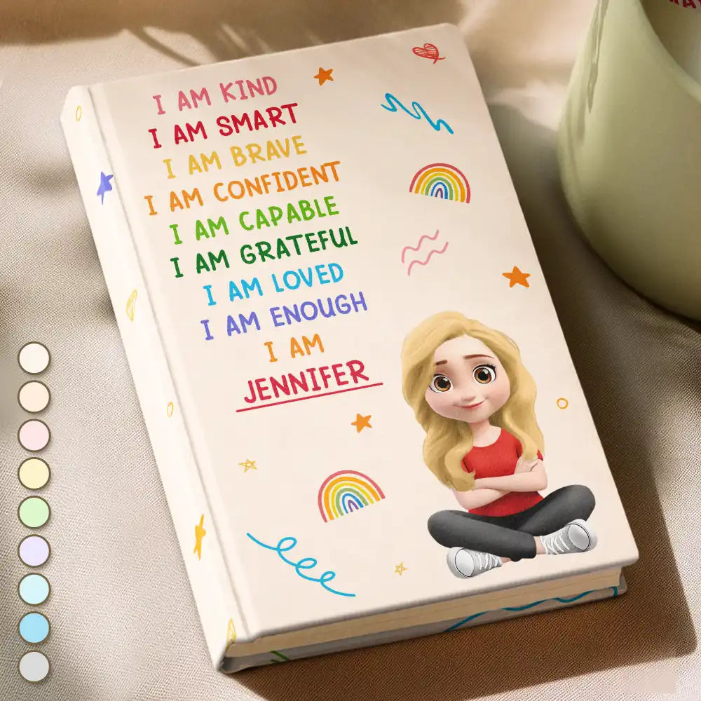 Gift For Yourself, Gift For Women, Gift For Men, Happy, Gift For Daughter, Gift For Bestie - I Am Affirmations - Personalized Hardcover Journal