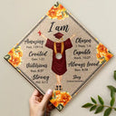 Graduation,Gift For Yourself,Gift For Daughter,Gift For Sisters,Gift For Bestie,Happy - I Am Amazing Capable Strong - Personalized Graduation Cap Topper