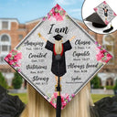 Graduation,Gift For Yourself,Gift For Daughter,Gift For Sisters,Gift For Bestie,Happy - I Am Amazing Capable Strong - Personalized Graduation Cap Topper
