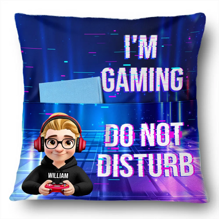 I Am Gaming Do Not Disturb 3D Effect Gamer - Personalized Pocket Pillow