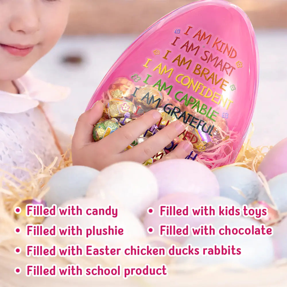 Easter, Happy, Gift For Kids, Parents - I Am Kind I Am Smart - Personalized Fillable Egg